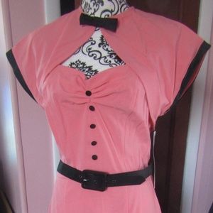 Stop Staring Coral Strapless Dress with Bolero